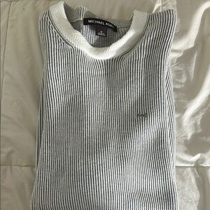Michael Kors Gray and White Crewneck Sweater